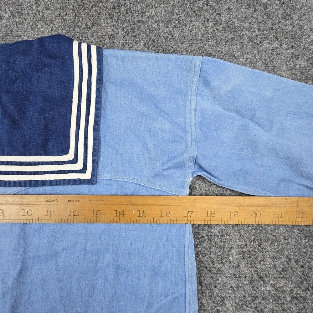 1930s Childs Chambray Sailor Suit Vintage Nautical Outfit Shirt Pants‎ Set